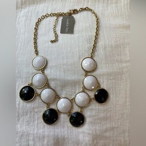 Cookie Lee Black & White Bib Statement‎ Necklace